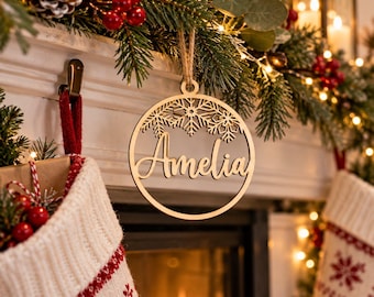 Personalized Christmas Bauble, Custom Name Ornament for Christmas Tree, Festive Holiday Decoration, Personalized Xmas Gift