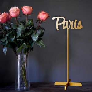 Nombres de mesas para bodas, números de mesa personalizados, letreros de mesa, nombres cortados con láser, centros de mesa para bodas, números de mesa de madera