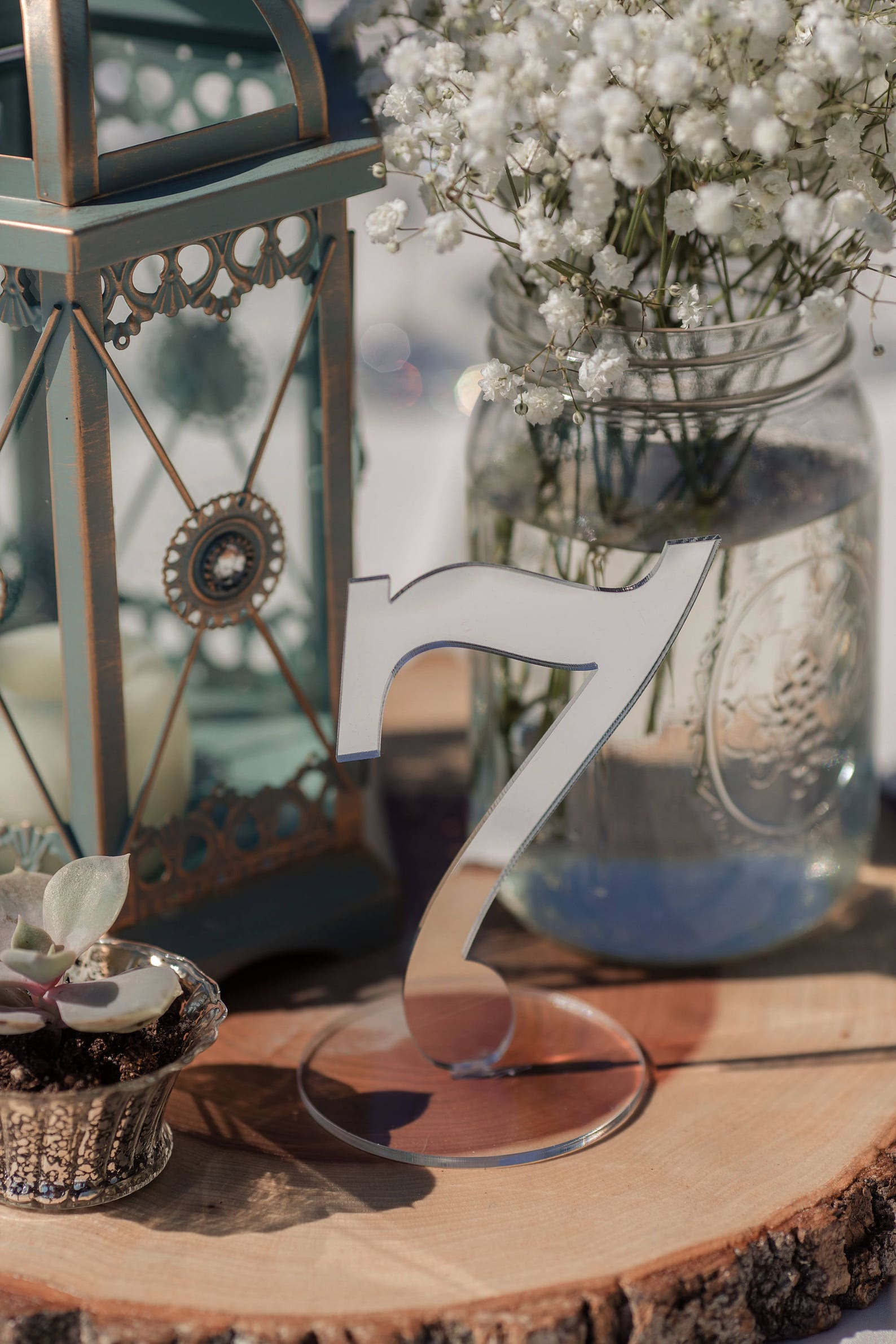 Mirror Acrylic Table Numbers.silver Mirror Table Numberstable Etsy