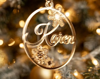 Custom CHRISTMAS tree baubles laser cut names Christmas tree decor personalized ornament CHRISTMAS custom gift tags with year and name Decor
