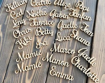 Wedding Place Cards – Laser Cut Names – Personalized Guest Name Tags – Wooden or Acrylic Table Decor Custom Name Place Settings rustiс decor