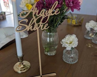Wedding Table Names Personalised Signs Table Numbers Decorations Laser Cut  Centerpiece Stands Cities Cards Tags Holders Decor Script Rustic