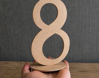 Wedding Table Numbers with Stand, Wooden Table Numbers, Laser Cut Wedding Decor, Gold Reception Table Numbers, Elegant Wedding Centerpieces