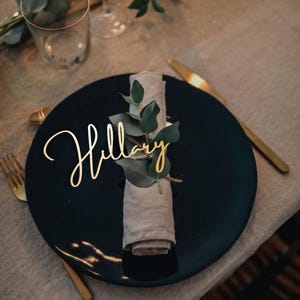 Wedding Place Cards – Personalized Laser Cut Names, Custom Wooden Name Tags, Rustic Wedding Table Decor, Guest Name Place Settings
