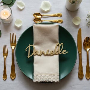 Tarjetas de mesa para bodas, Nombres de mesa dorados, Nombres de mesa de madera para bodas, Decoración de mesas para bodas, Placas de nombres para bodas, Tarjetas de mesa personalizadas imagen 15