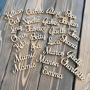 Tarjetas de mesa para bodas, Nombres de mesa dorados, Nombres de mesa de madera para bodas, Decoración de mesas para bodas, Placas de nombres para bodas, Tarjetas de mesa personalizadas imagen 6