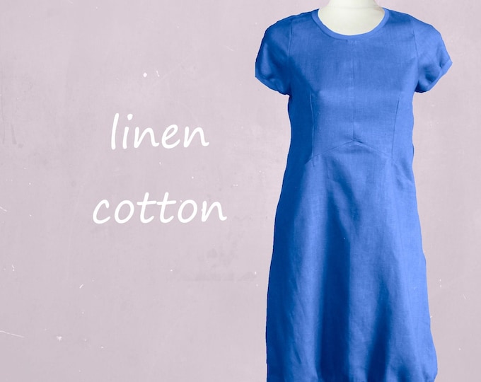 sporty dress in linen-cotton mix