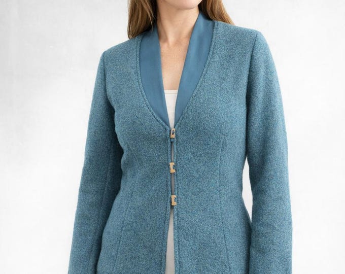 Merino wool lined sportive cardigan