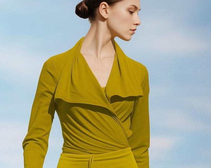 organic wrap cardigan, knot cardigan GOTS certified biological cotton, tricot cotton wrap cardigan