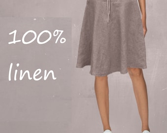 linen billowing skirt, linen summer skirt, wide skirt