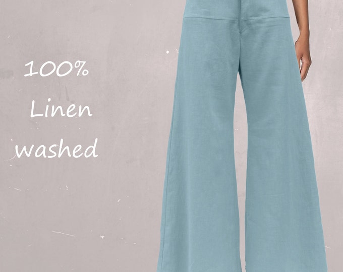 linen pants flared leg