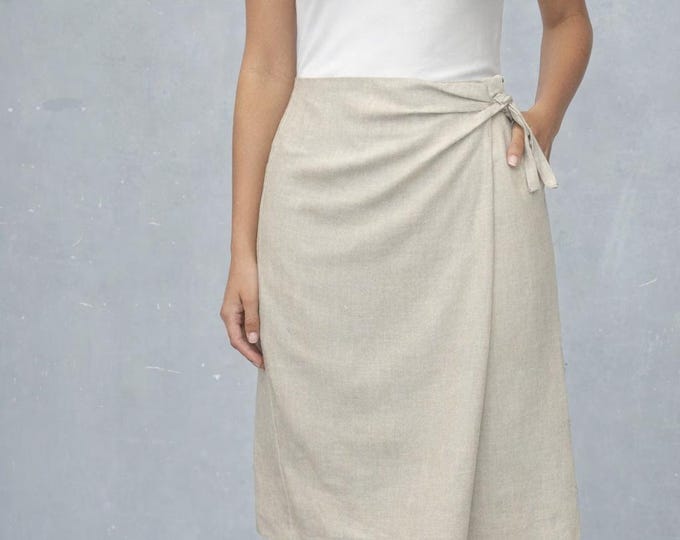 linen skirt, organic linen wrap skirt, wrap skirt biological linen, fair trade linen wrap skirt, recyclable skirt, fair trade, fair fashion