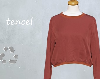 tencel cropped top, tencel sweater top