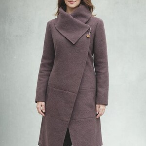 Giacca-gilet di lana cotta, giacca di lana cotta, cardigan di lana, gilet-cappotto di lana cotta