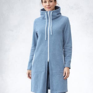 Giacca da jogging in pile di cotone biologico, gilet da jogging lungo in pile di cotone biologico, maglietta in pile certificato GOTS