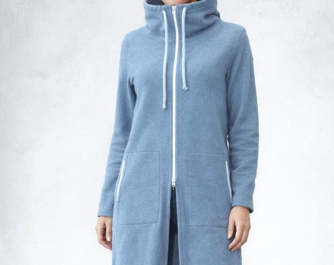 organic cotton fleece jogging jacket, long fleece jacket, jogging jacket  GOTS certified organic fleece