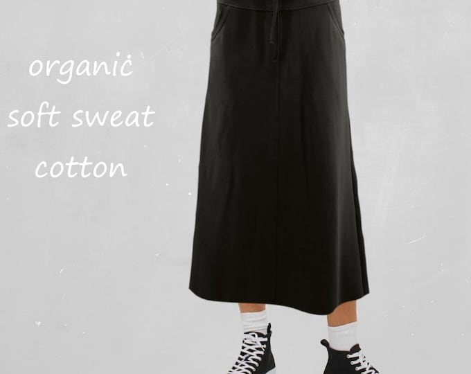 Trending midi skirt made of softbrushed organic cotton jogging