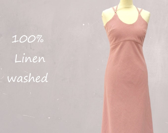 strapless linen summer dress, linen beach dress