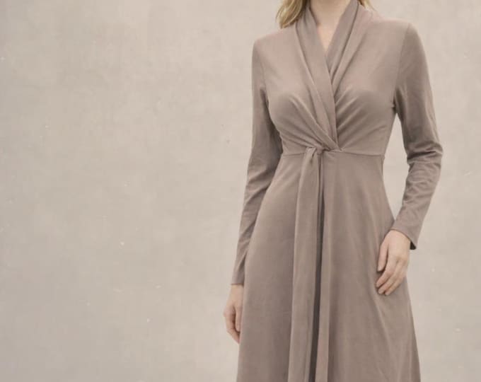 cardigan organic cotton, cardigan knot closure GOTS certified biological cotton, sustainable cardigan, fair trade cardigan