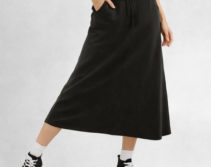 Trending midi skirt made of softbrushed organic cotton jogging
