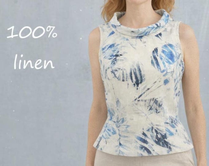 Linen blouse, basic linen blouse, tailered linen blouse