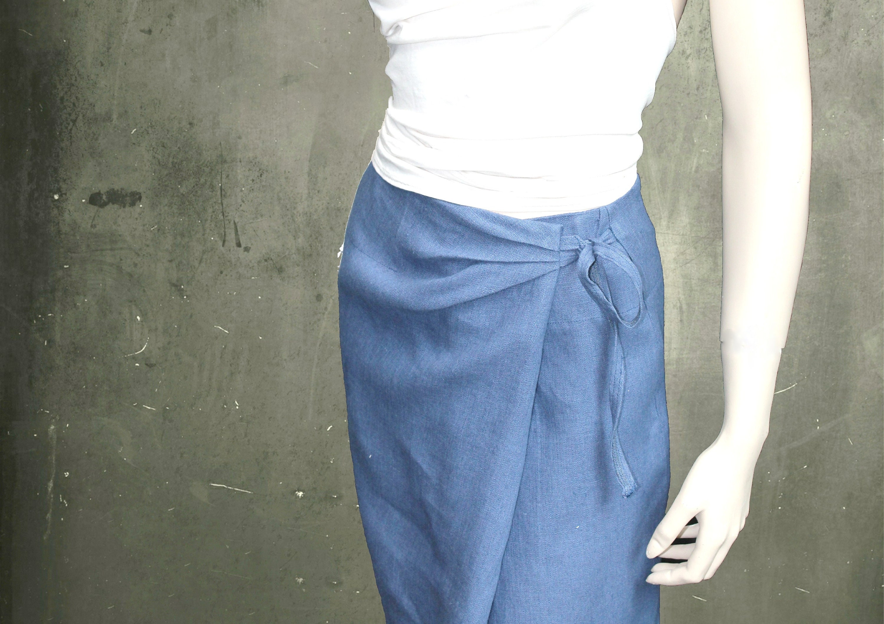 linen skirt, organic linen wrap skirt, wrap skirt biological linen ...