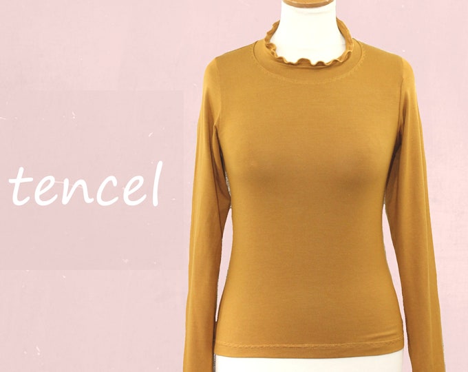 Tencel shirt with turtle neck