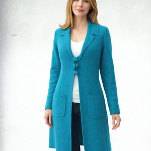 boiled wool long vest-jacket, lang vest-colbert van gekookte wol