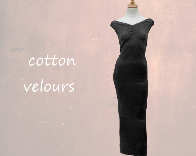 velours maxi pencil dress