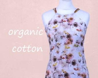 Halter top in organische katoenen print jersey / Top in organic cotton printed jersey