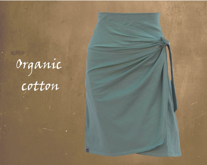 wrap skirt organic cotton, skirt GOTS certified biological cotton, sustainable clothing, fair trade clothing