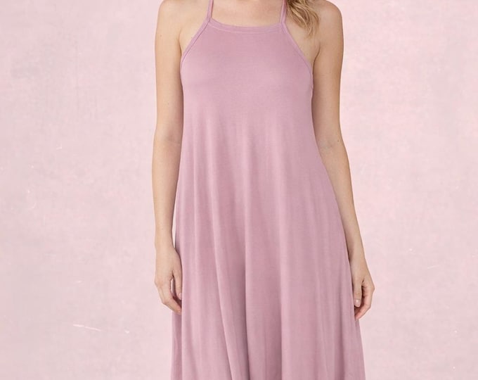 Sleeveless A-line tunic shirt dress made of super soft tencel jersey