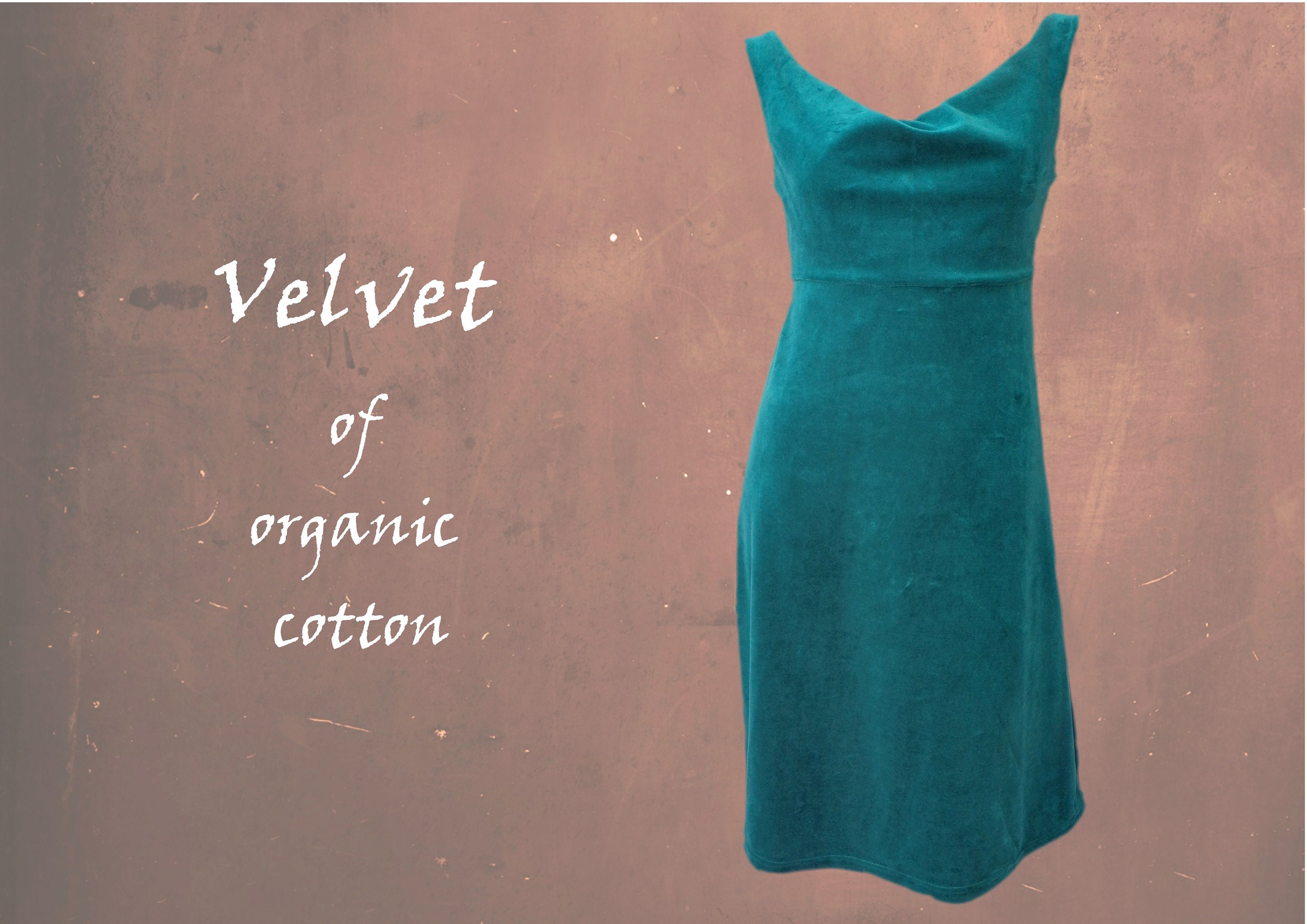velvet dress organic cotton, little black dress biological cotton