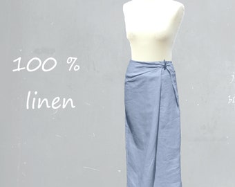 Comfortable linen maxi skirt, organic linen wrap skirt, fair trade linen wrap skirt, recyclable skirt, fair trade, fair fashion