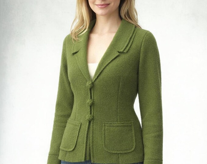 Vest-jacket in boiled wool, recycable jacket,