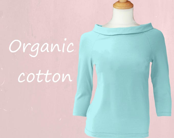 Vintage shirt with boatneck collar
