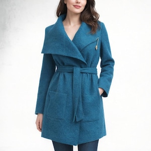 wool jacket,  coat made of boiled wool, wool vest-jacket, wollen vest-jas gemaakt van gekookte wol