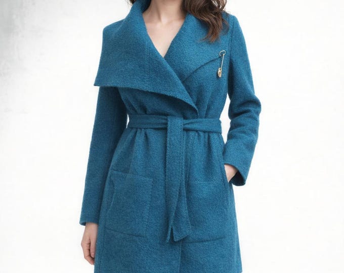 Woolen jacket, vest-jacket in boiled wool, recycable jacket