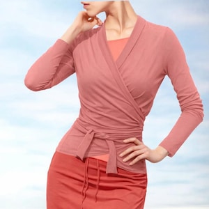 wrap cardigan of organic cotton jersey