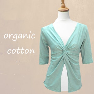 organic cotton over shirt, organic cotton tunic, jersey cotton blouse, sustainable clothing, fair trade clothing image 1