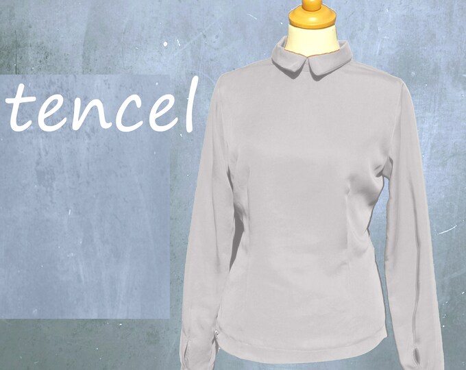 Tencel blouse with back side closure , tencel shirt