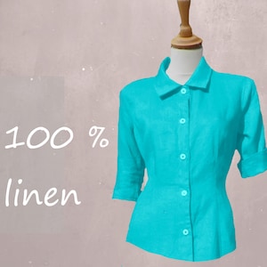 Linen blouse, basic linen blouse, tailered linen blouse