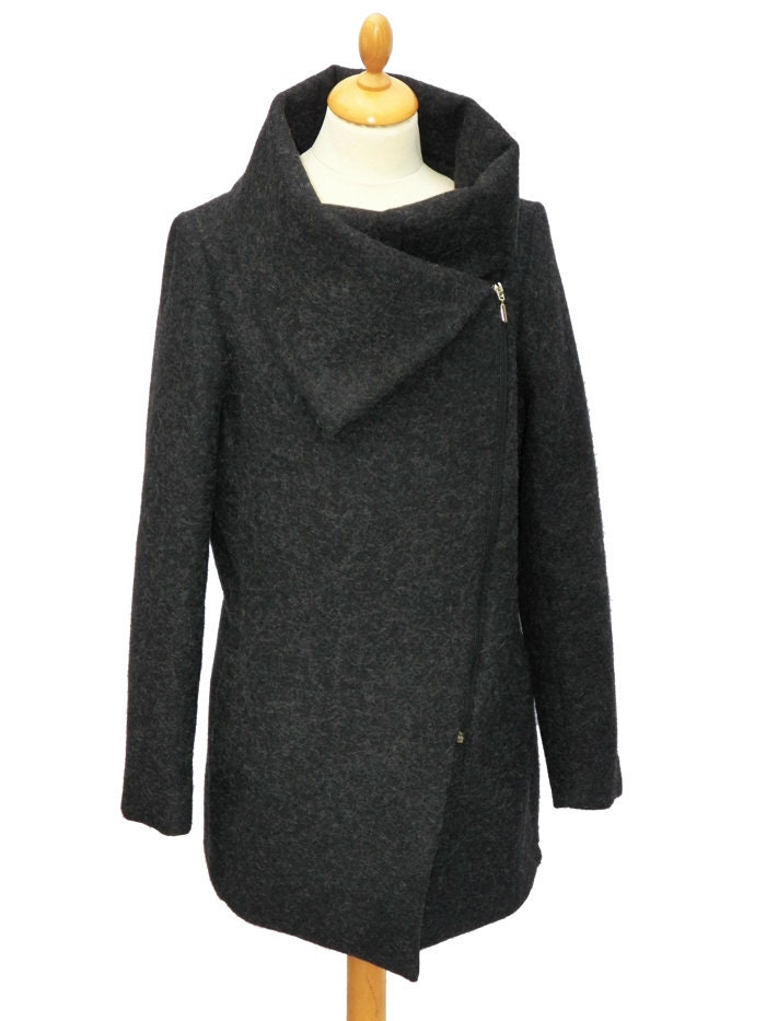 Wool Coat Wool Zipper Coat Wool Winter Coat Winter Coat | Etsy