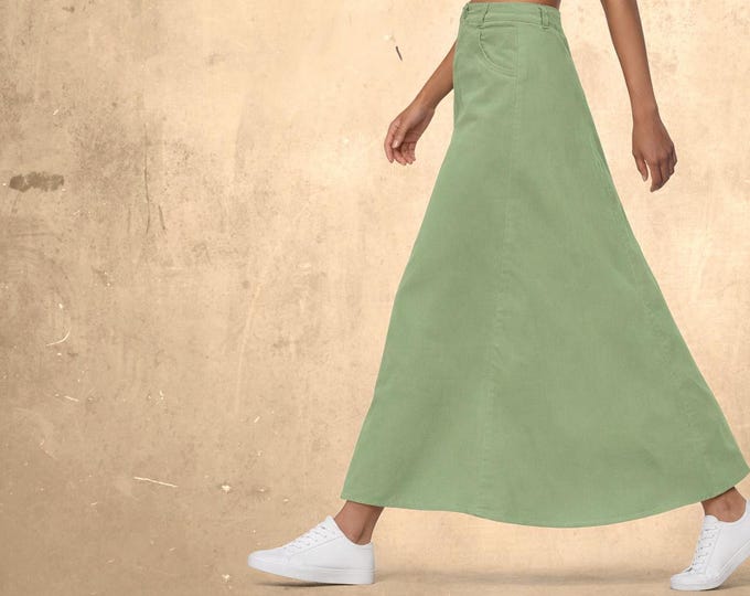 Corduroy maxi skirt, maxi ribcord skirt