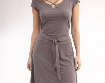 organic cotton dress, tricot jurkje organische katoen, jurk biologische katoen, sportief tricot jurkje, fair trade clothing, fair fashion