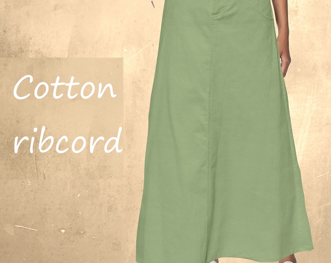 Corduroy maxi skirt, maxi ribcord skirt