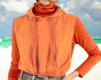 Suéter con capucha de algodón orgánico suave y cálido / Suéter con capucha de algodón orgánico suave y cálido