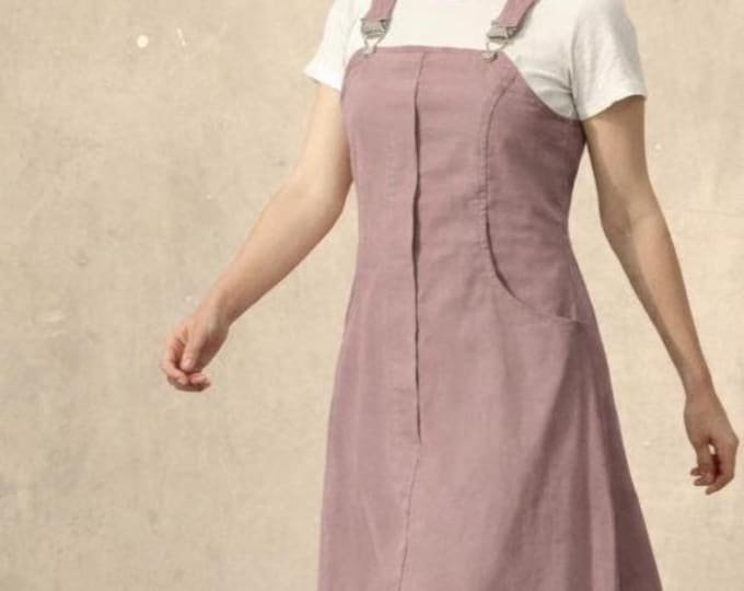 Trendy corduroy pinafore dress, corduroy pinafore dress