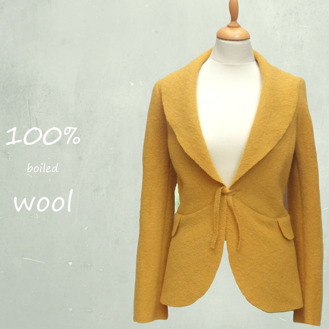 Jacke aus gekochter Wolle Woll-Cardigan-Jacke Wolljacke - Etsy.de