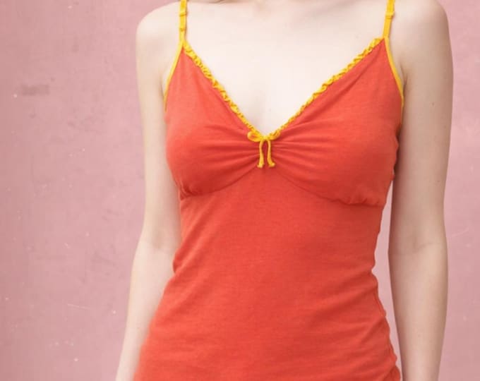organic cotton top, romantic singlet biological cotton, tank top with straps GOTS certified cotton